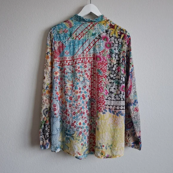 Johnny Was Milla Long Sleeve Floral Patchwork Blouse - Picture 6 of 16